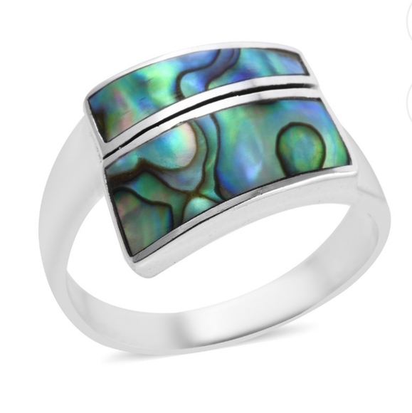 NWT Sajen Silver Abalone Shell Bypass Ring in Sterling Silver Size 5 - Picture 8 of 13